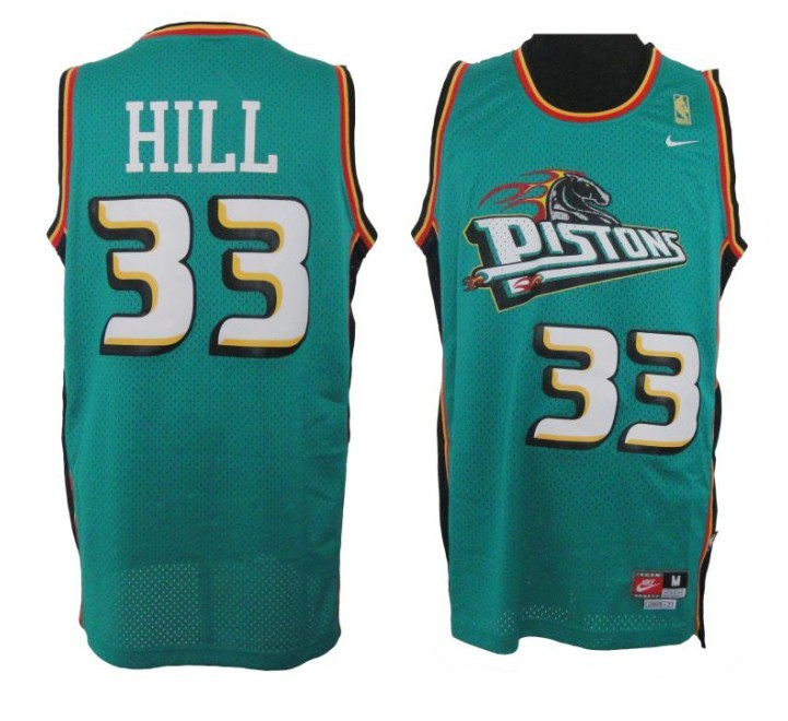 Detroit Pistons Grant Hill 33 Soul Swingman Stitched Green Jersey