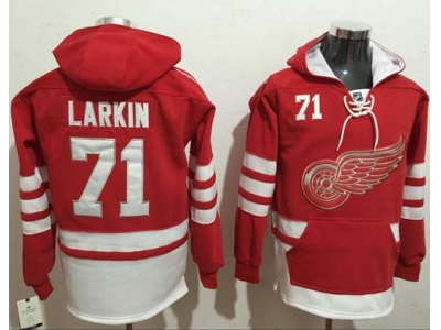 Detroit Red Wings 71 Dylan Larkin Red Name Number Pullover NHL Hoodie