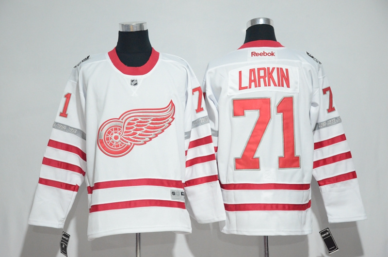 Detroit Red Wings 71 Dylan Larkin White 2017 Centennial Classic Stitched NHL Jersey