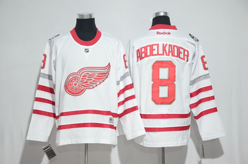Detroit Red Wings 8 Justin Abdelkader White 2017 Centennial Classic Stitched NHL Jersey