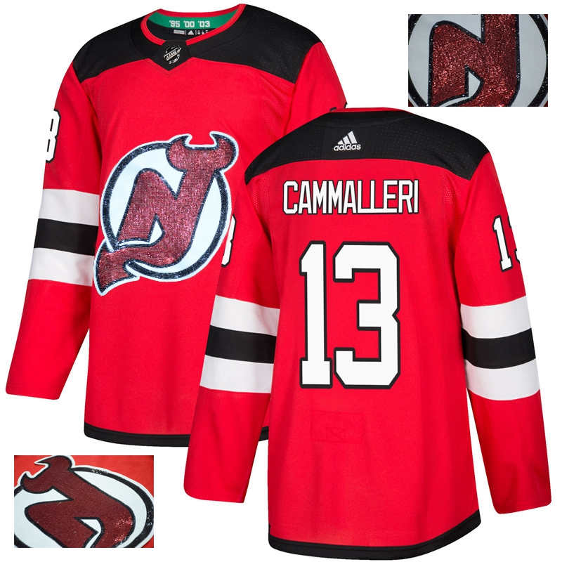 Devils 13 Mike Cammalleri Red With Special Glittery Logo  Jersey