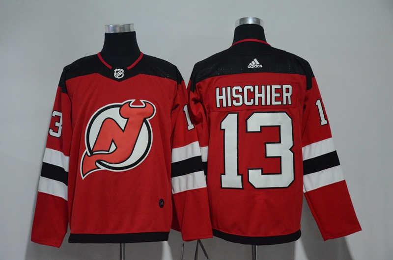 Devils 13 Nico Hischier Red  Jersey