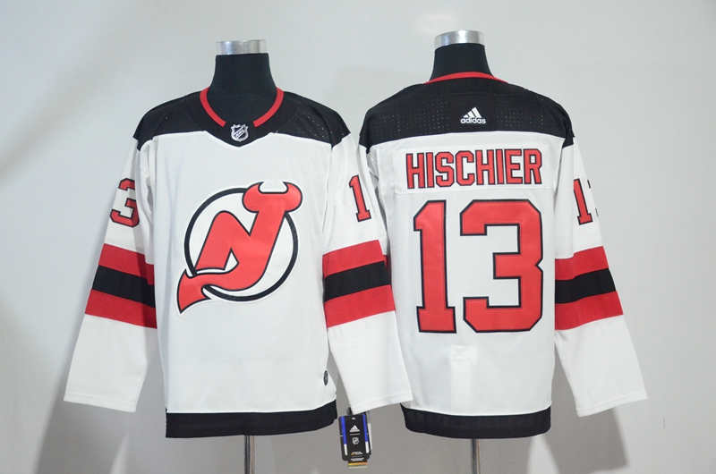 Devils 13 Nico Hischier White  Jersey