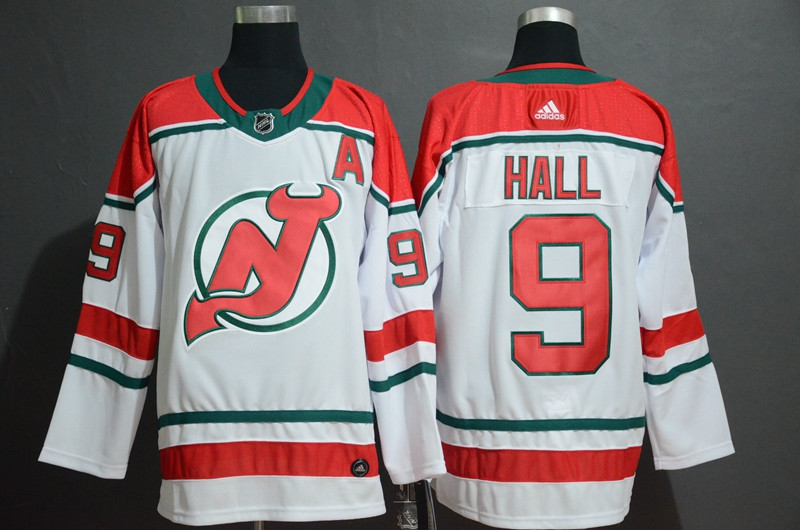 Devils 9 Taylor Hall White Alternate Breakaway  Jersey