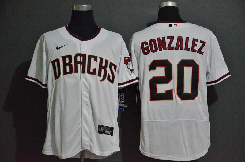 Diamondbacks 20 Luis Gonzalez White Nike 2020 Flexbase Jersey