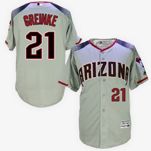 Diamondbacks 21 Zack Greinke Gray Brick New Cool Base Stitched MLB Jersey