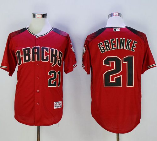 Diamondbacks 21 Zack Greinke Red Brick New Cool Base Stitched MLB Jersey