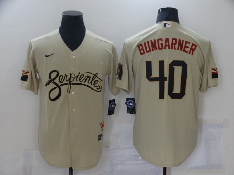 Diamondbacks 40 Madison Bumgarner Gold Nike 2021 City Connect Cool Base Jersey