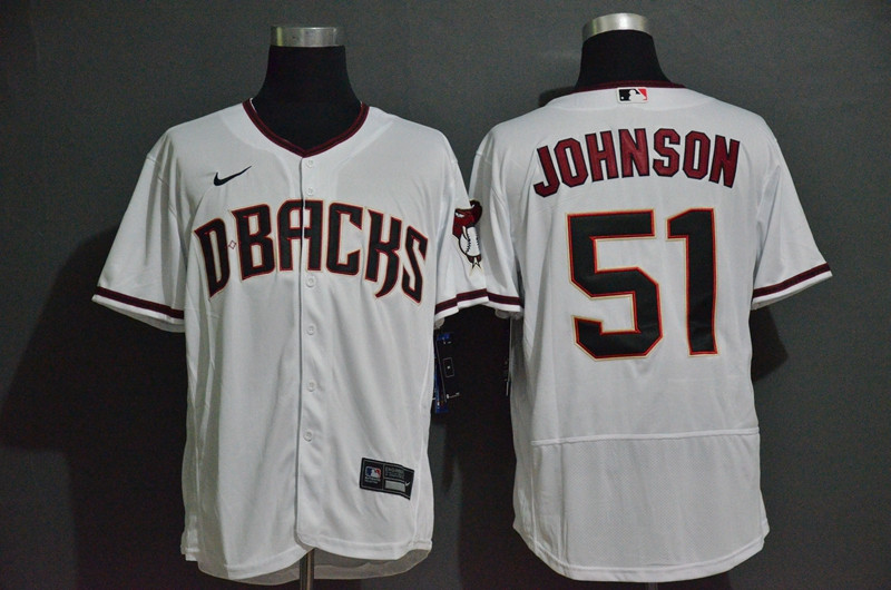 Diamondbacks 51 Randy Johnson White Nike 2020 Flexbase Jersey