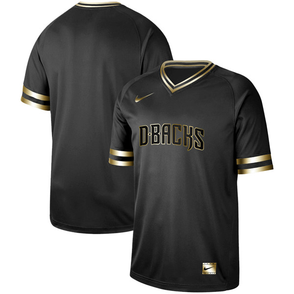 Diamondbacks Blank Black Gold Nike Cooperstown Collection Legend V Neck Jersey