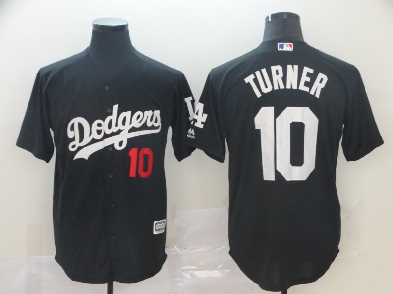 Dodgers 10 Justin Turner Black Turn Back The Clock Cool Base Jersey