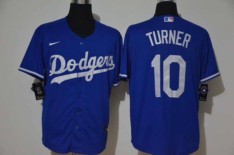 Dodgers 10 Justin Turner Royal 2020 Nike Cool Base Jersey