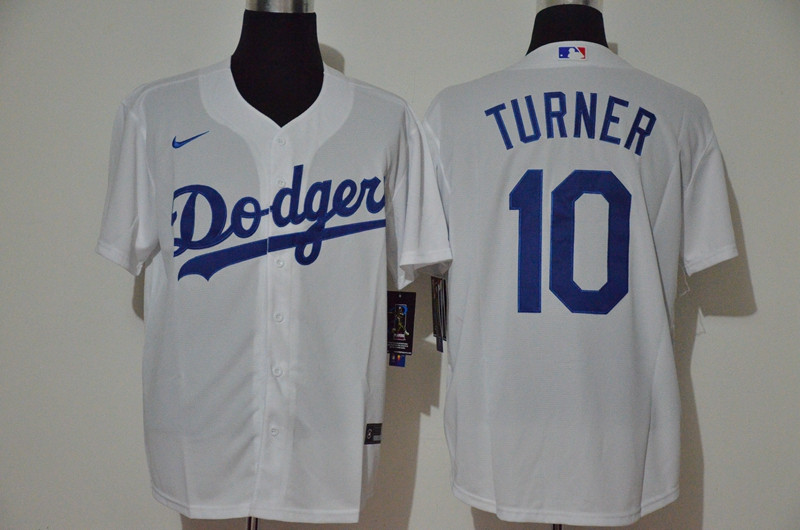 Dodgers 10 Justin Turner White 2020 Nike Cool Base Jersey