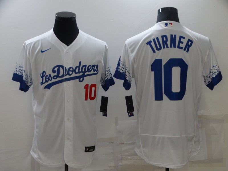 Dodgers 10 Justin Turner White 2021 City Connect Flexbase Jersey