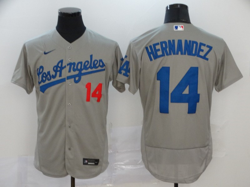 Dodgers 14 Enrique Hernandez Gray 2020 Nike Flexbase Jersey