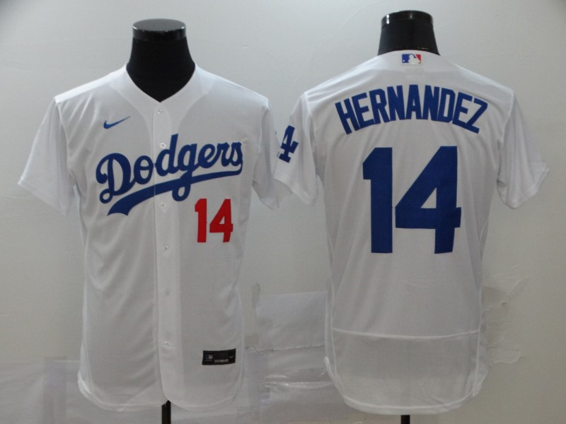 Dodgers 14 Enrique Hernandez White 2020 Nike Flexbase Jersey