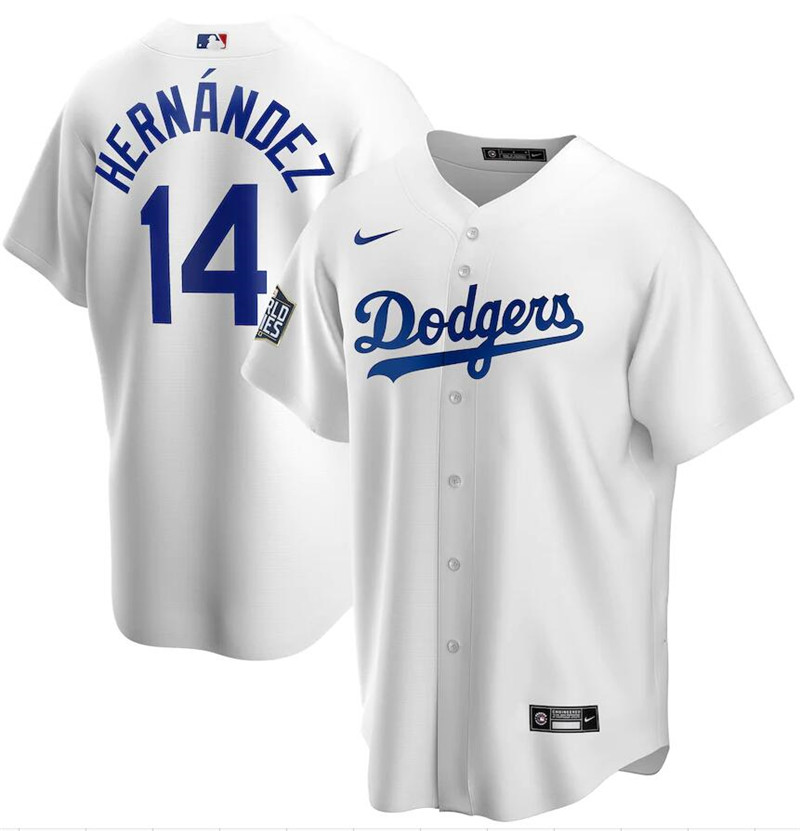 Dodgers 14 Enrique Hernandez White Nike 2020 World Series Cool Base Jersey