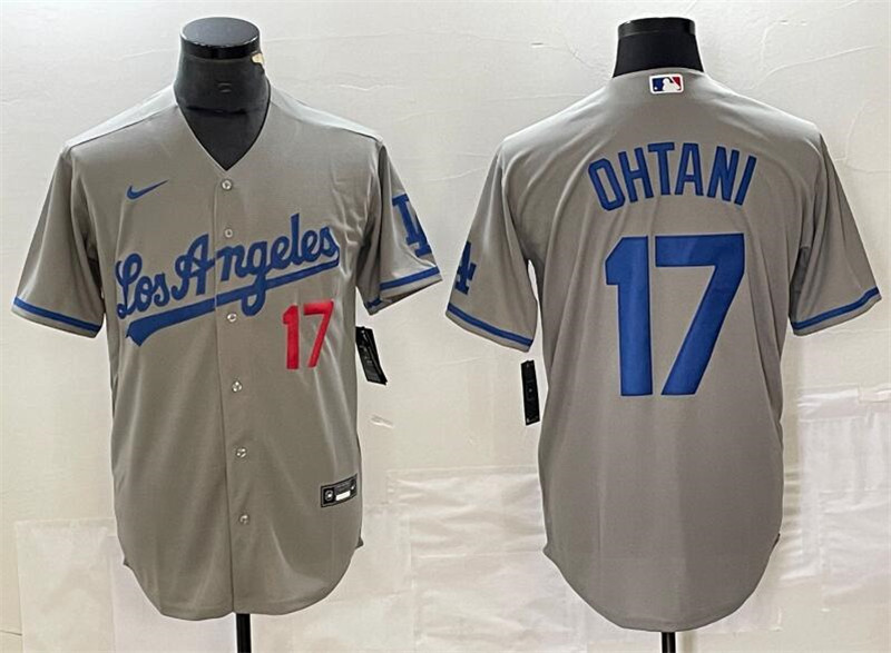 Dodgers 17 Shohei Ohtani Gray Nike Cool Base Jersey