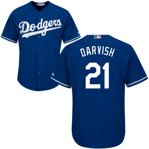 Dodgers 21 Yu Darvish Blue Cool Base Jersey