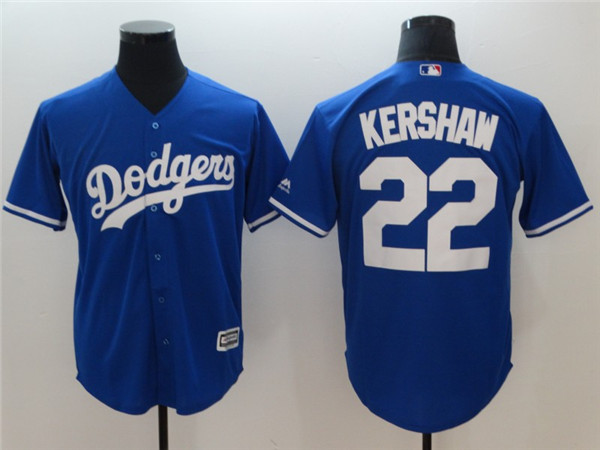 Dodgers 22 Clayton Kershaw Blue Cool Base Jersey