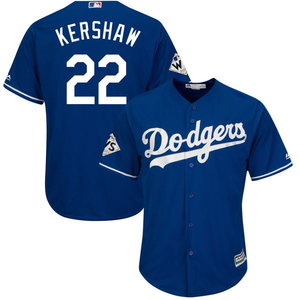 Dodgers 22 Clayton Kershaw Royal 2017 World Series Bound Cool Base Player Jersey