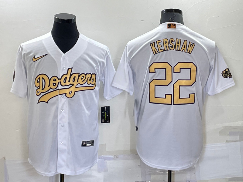 Dodgers 22 Clayton Kershaw White Nike 2022 MLB All Star Cool Base Jerseys