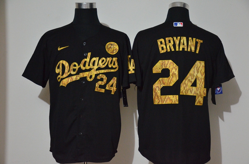 Dodgers 24 Kobe Bryant Black Gold 2020 Nike KB Cool Base Jersey