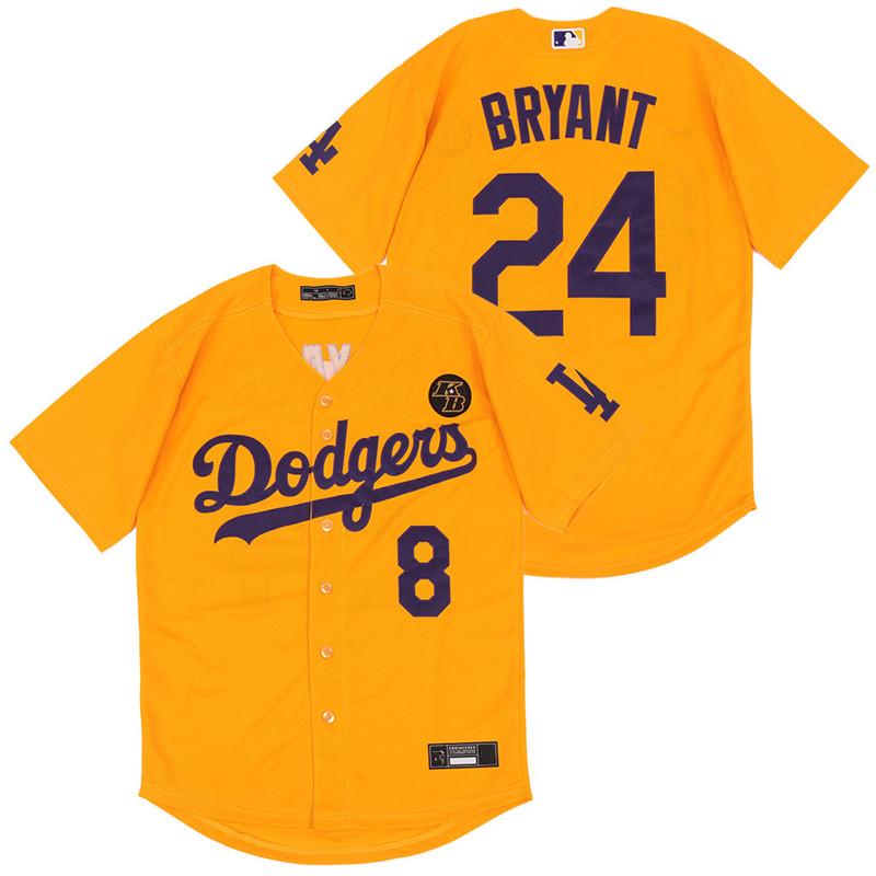 Dodgers 24 Kobe Bryant Yellow 2020 Nike KB Cool Base Jerseys