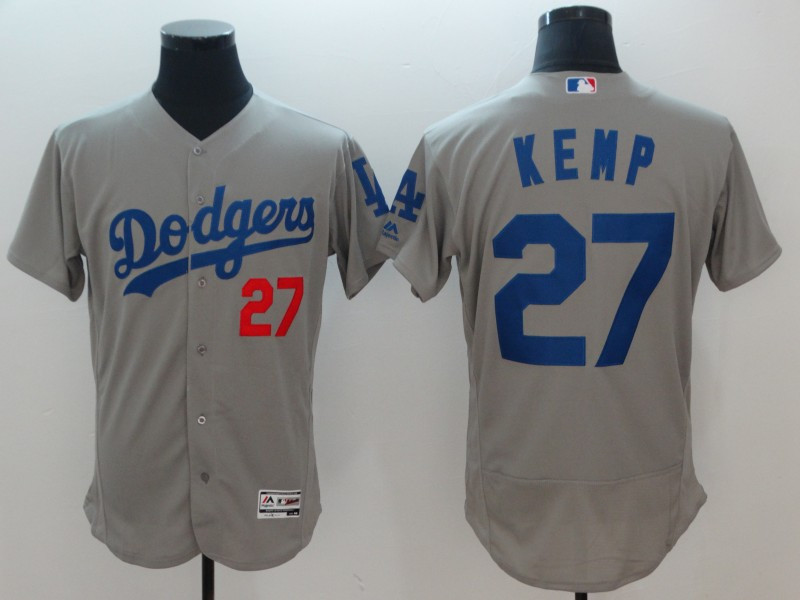Dodgers 27 Matt Kemp Gray Flexbase Jersey