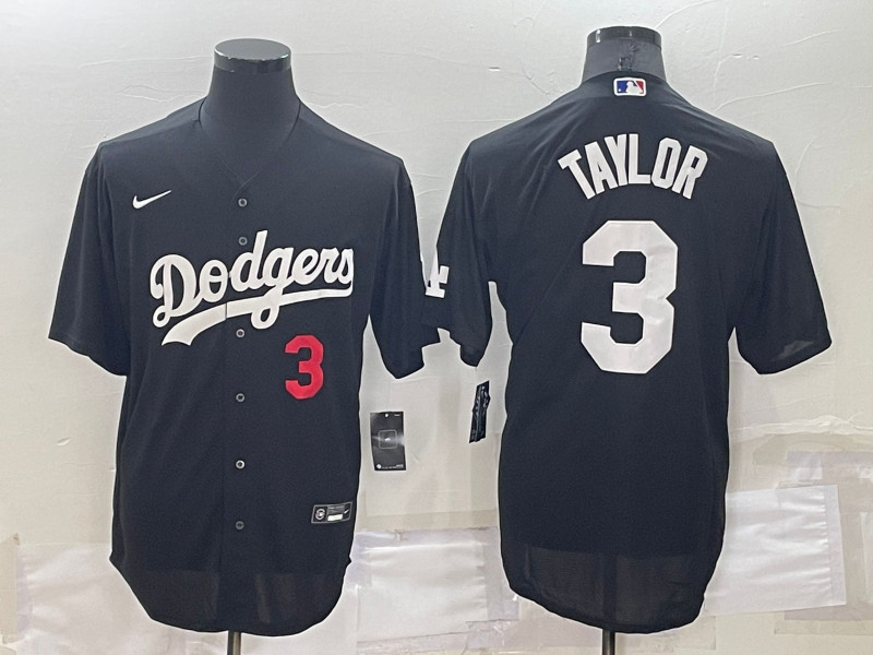 Dodgers 3 Chris Taylor Black Nike Turn Back The Clock Cool Base Jerseys