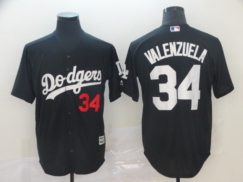 Dodgers 34 Fernando Valenzuela Black Turn Back The Clock Cool Base Jersey