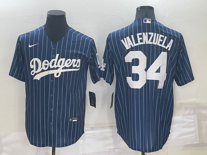 Dodgers 34 Fernando Valenzuela Blue Nike Throwback Cool Base Jersey