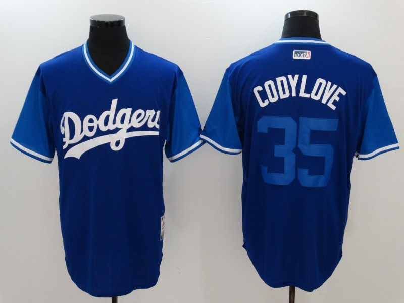 Dodgers 35 Cody Bellinger Codylove Majestic Navy 2017 Players Weekend Jersey
