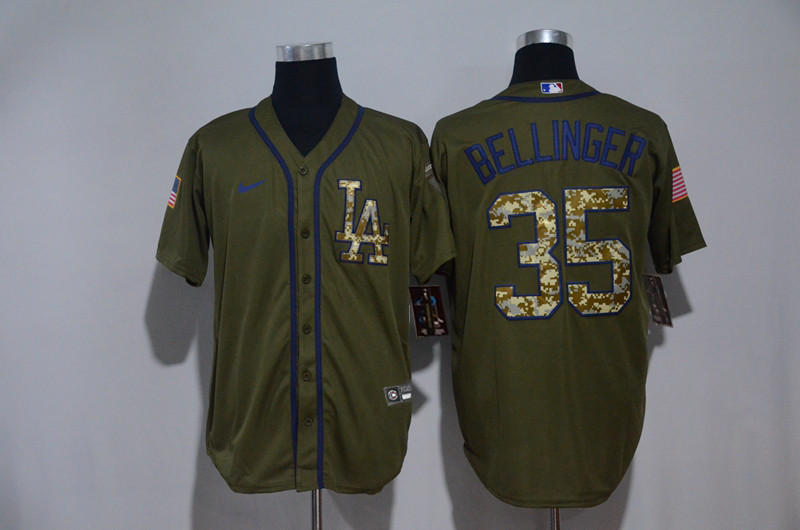 Dodgers 35 Cody Bellinger Olive 2020 Nike Cool Base Jersey