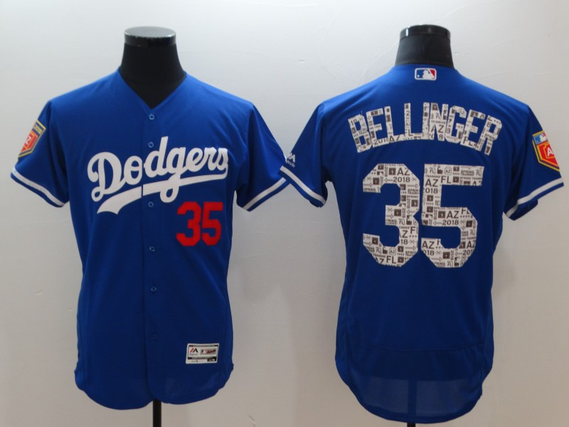 Dodgers 35 Cody Bellinger Royal 2018 Spring Training Flexbase Jersey