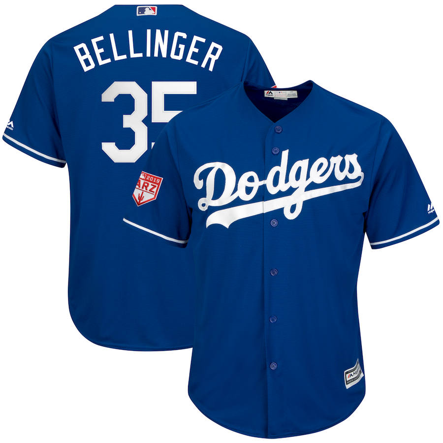 Dodgers 35 Cody Bellinger Royal 2019 Spring Training Cool Base Jersey