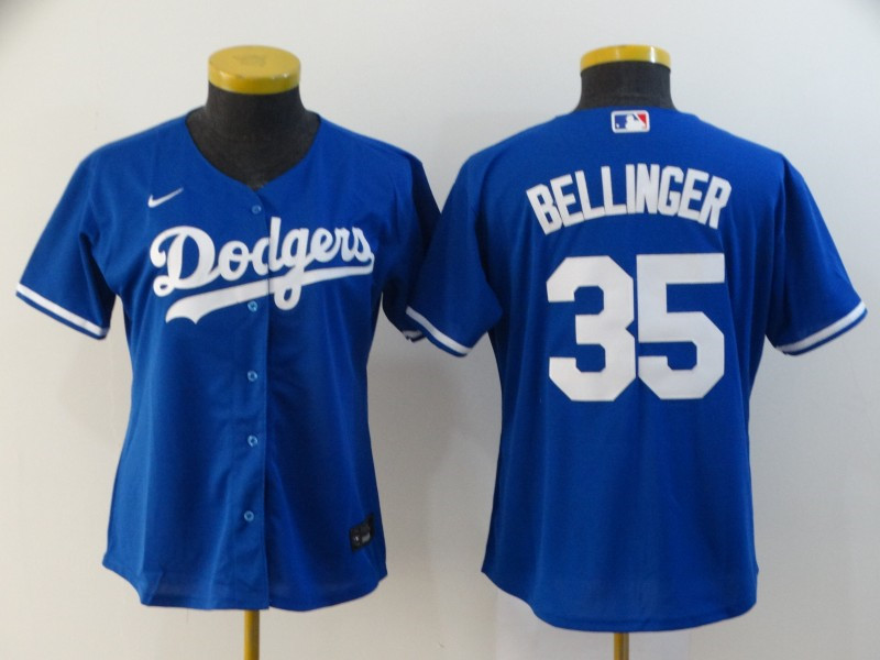 Dodgers 35 Cody Bellinger Royal Women 2020 Nike Cool Base Jersey