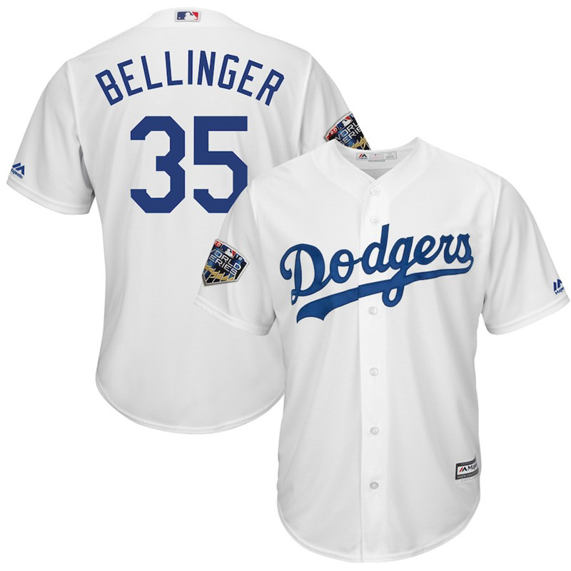 Dodgers 35 Cody Bellinger White 2018 World Series Cool Base Player Jersey