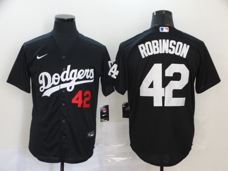 Dodgers 42 Jackie Robinson Black 2020 Nike Cool Base Jersey