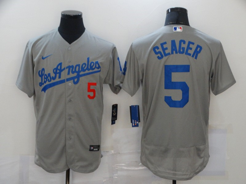 Dodgers 5 Corey Seager Gray 2020 Nike Flexbase Jersey