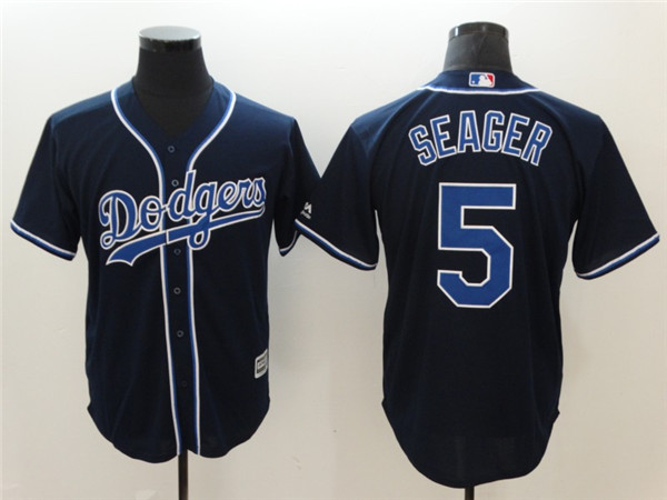 Dodgers 5 Corey Seager Navy Cool Base Jersey