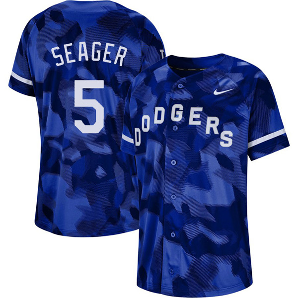 Dodgers 5 Corey Seager Royal Camo Fashion Jersey