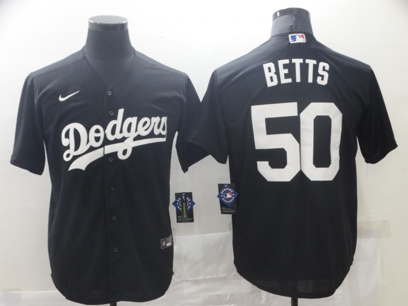 Dodgers 50 Mookie Betts Black 2020 Nike Cool Base Jersey