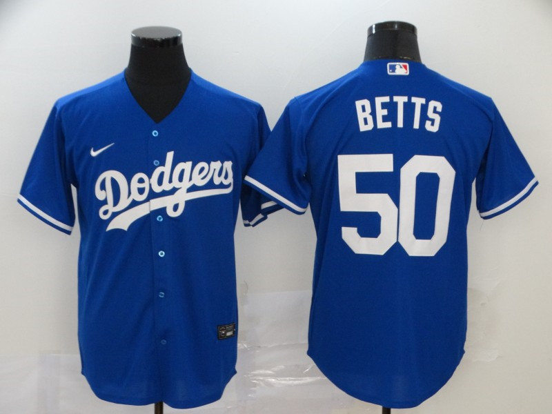 Dodgers 50 Mookie Betts Royal 2020 Nike Cool Base Jersey