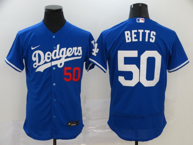 Dodgers 50 Mookie Betts Royal 2020 Nike Flexbase Jersey