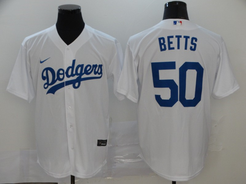Dodgers 50 Mookie Betts White 2020 Nike Cool Base Jersey
