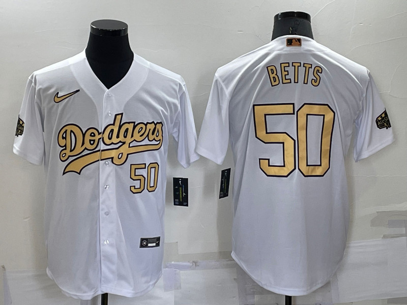 Dodgers 50 Mookie Betts White Nike 2022 MLB All Star Cool Base Jerseys