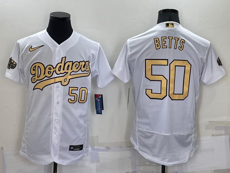 Dodgers 50 Mookie Betts White Nike 2022 MLB All Star Flexbase Jersey