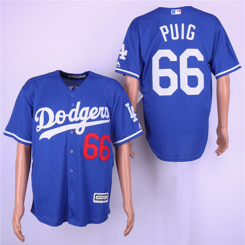 Dodgers 66 Yasiel Puig Royal Cool Base Jersey