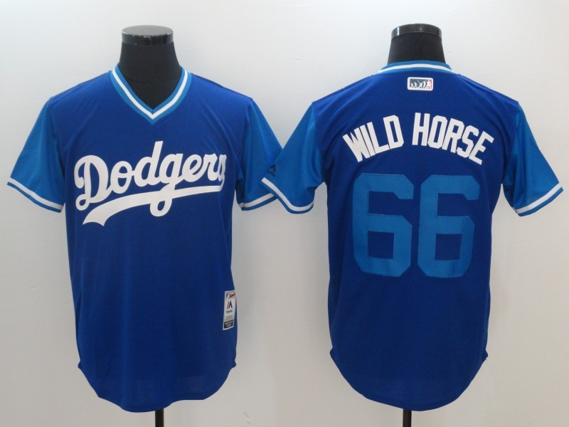 Dodgers 66 Yasiel Puig Wild Horse Majestic Royal 2017 Players Weekend Jersey